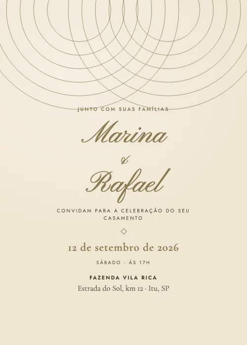 Convite de casamento Rústico Juta, estilo romântico