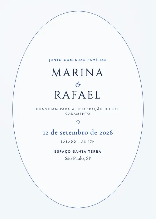 Convite de casamento clássico Espaço Santa Terra, São Paulo