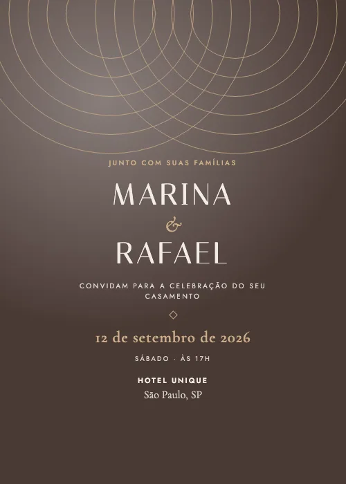 Convite de casamento moderno Hotel Unique, São Paulo