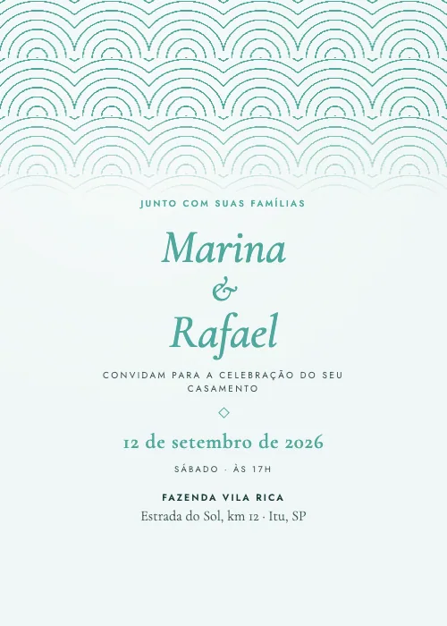 Convite de casamento Leques Tiffany, estilo de luxo