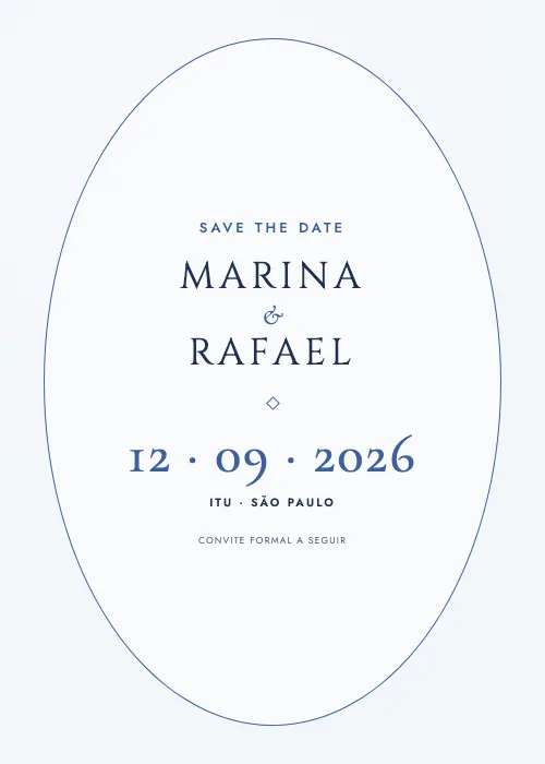 Save the date Medalhão Porcelana, estilo clássico