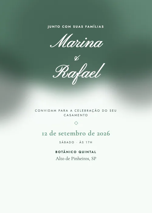 Convite de casamento Primavera no Botânico Menta, Botânico Quintal