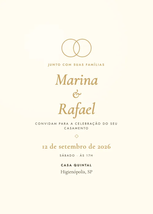 Convite de casamento Casa Quintal Simples Manteiga, Casa Quintal