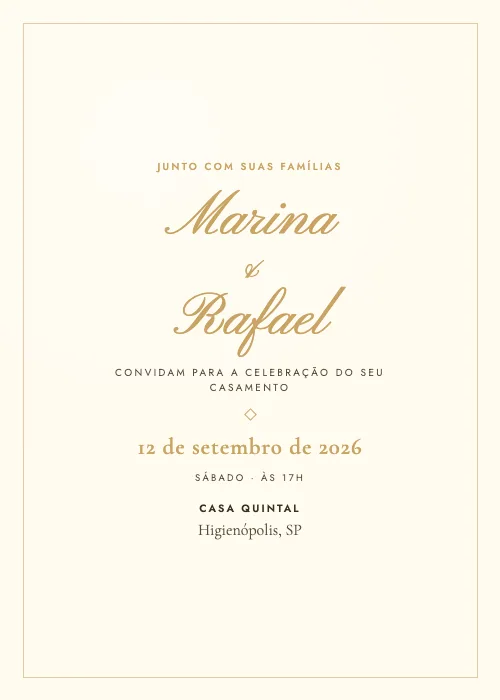 Convite de casamento Casa Querida Manteiga, Casa Quintal