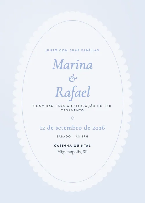 Convite de casamento Casinha Francesa Azul-Provence, Casinha Quintal