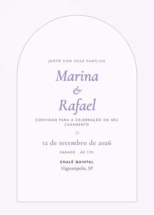 Convite de casamento Chalé Encantado Lilás, Chalé Quintal