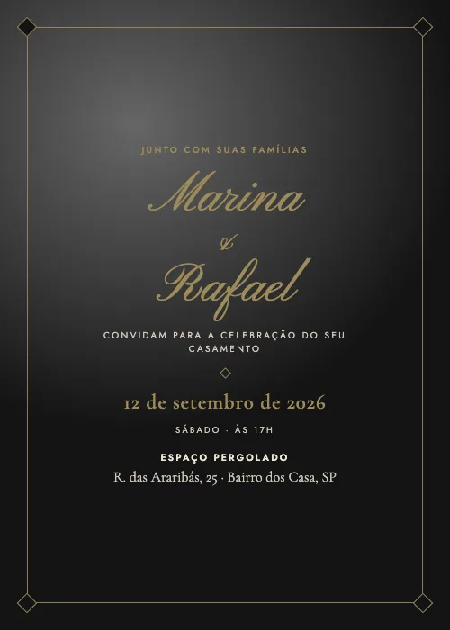 Convite de casamento Noite no Pergolado Sálvia, Espaço Pergolado